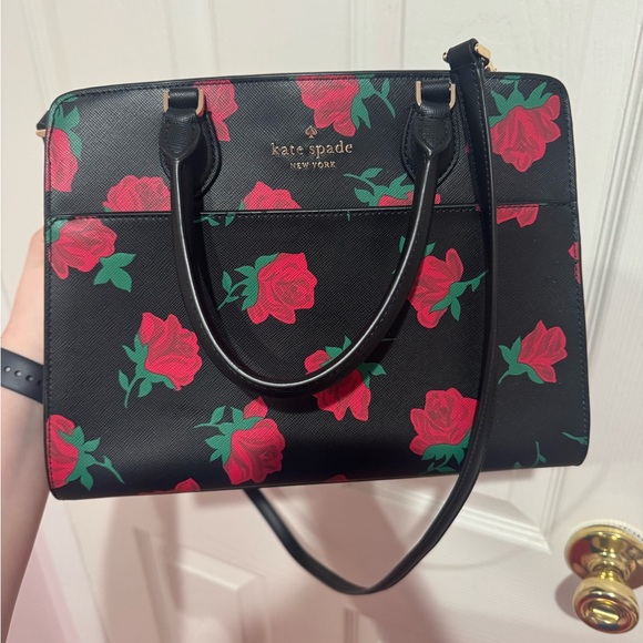 NWOT Kate Spade Madison Rose Toss Printed Medium Satchel - Picture 7 of 10